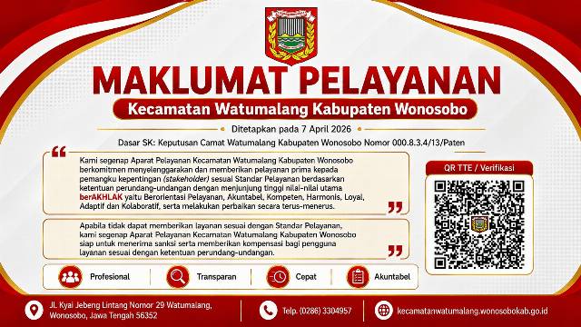 Maklumat Pelayanan Kecamatan Watumalang