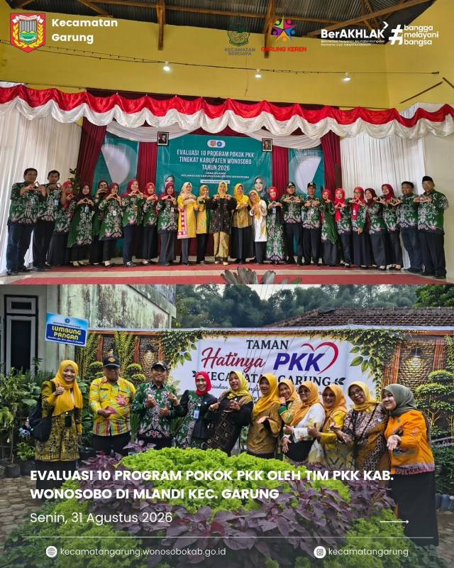 EVALUASI 10 PROGRAM POKOK PKK OLEH TIM PKK КАВ. WONOSOBO DI MLANDI KEC. GARUNG